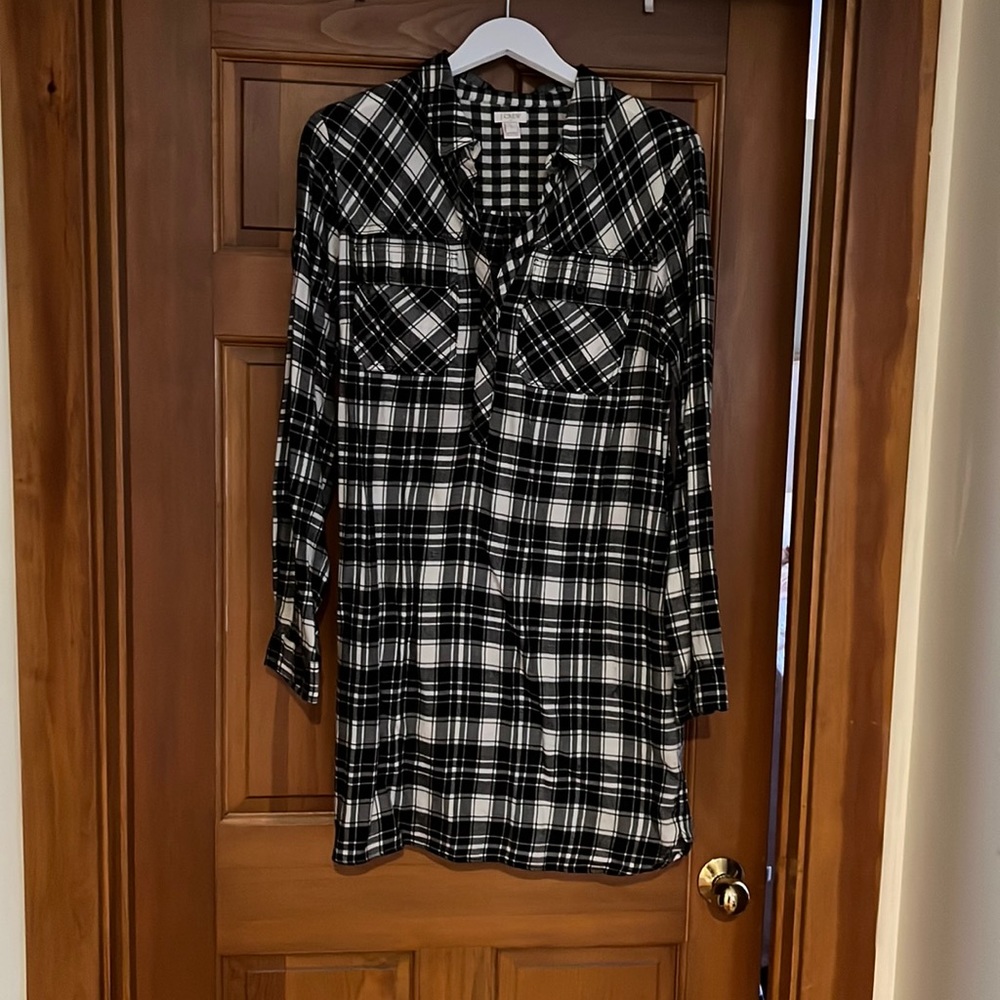 Jcrew plaid shirt dress